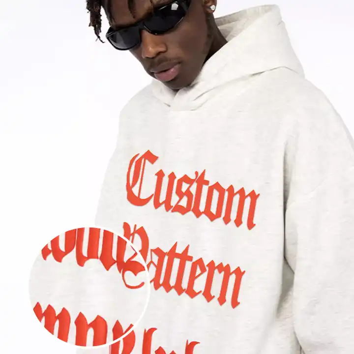 Hip hop custom heavy weight Anti-Shrink 3D Puff Printing Hoodie