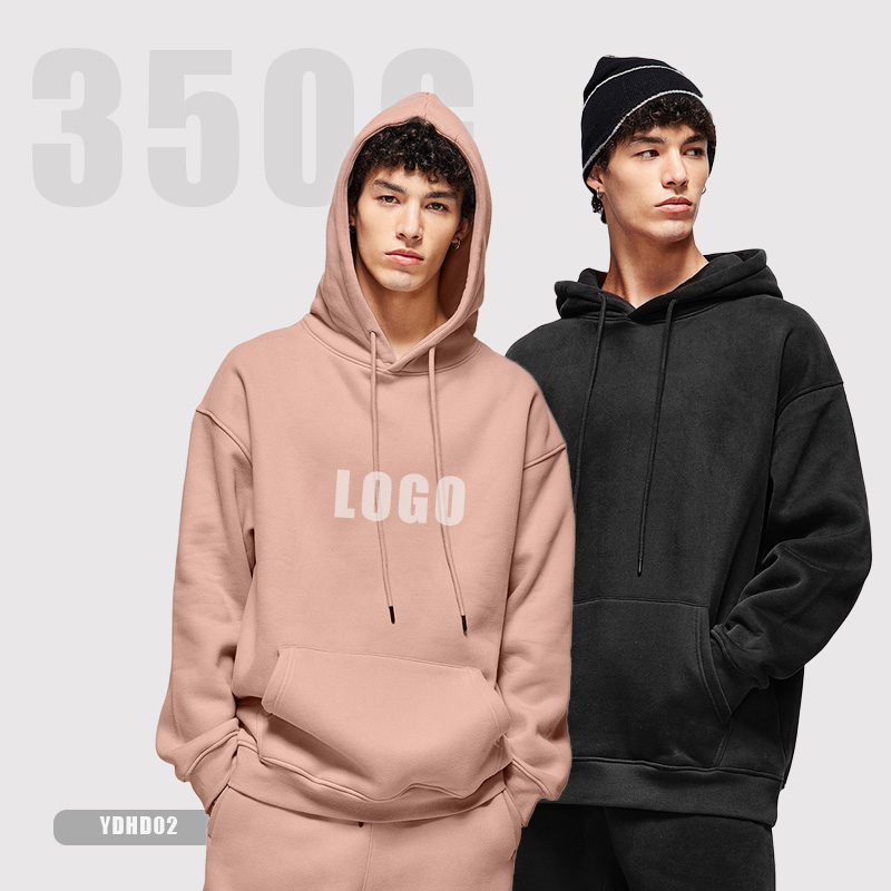 Solid color blank 350g fashion couple polar fleece hoodie 