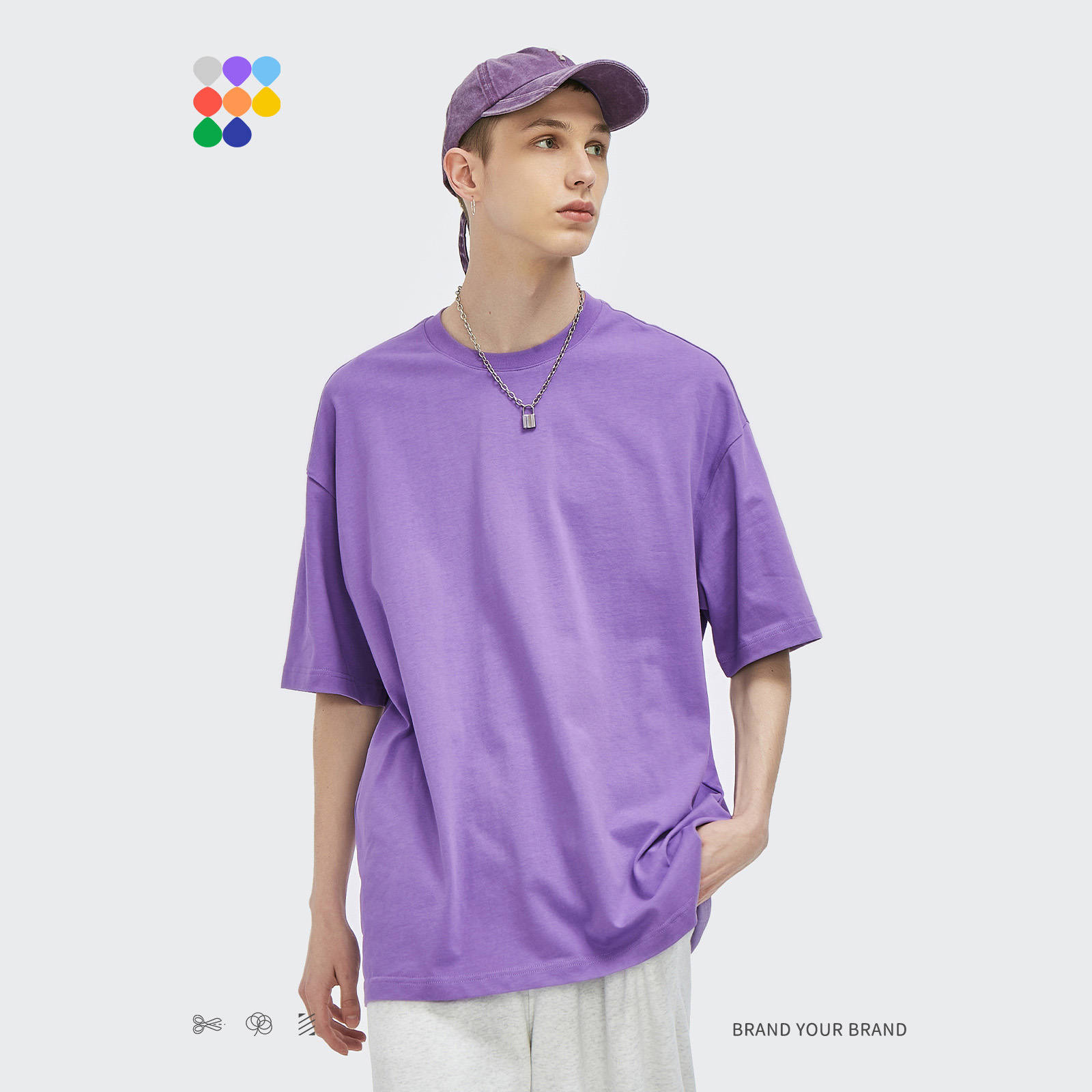 Custom Heavyweight Drop Shoulder 280GSM Oversized Streetwear Cotton T-shirt