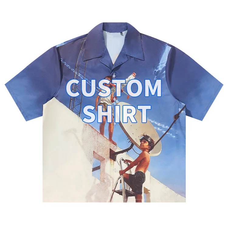 High Quality Quick Dry Custom Cuban Collar Linen Short Sleeve Hawaiian Men'S Shirts