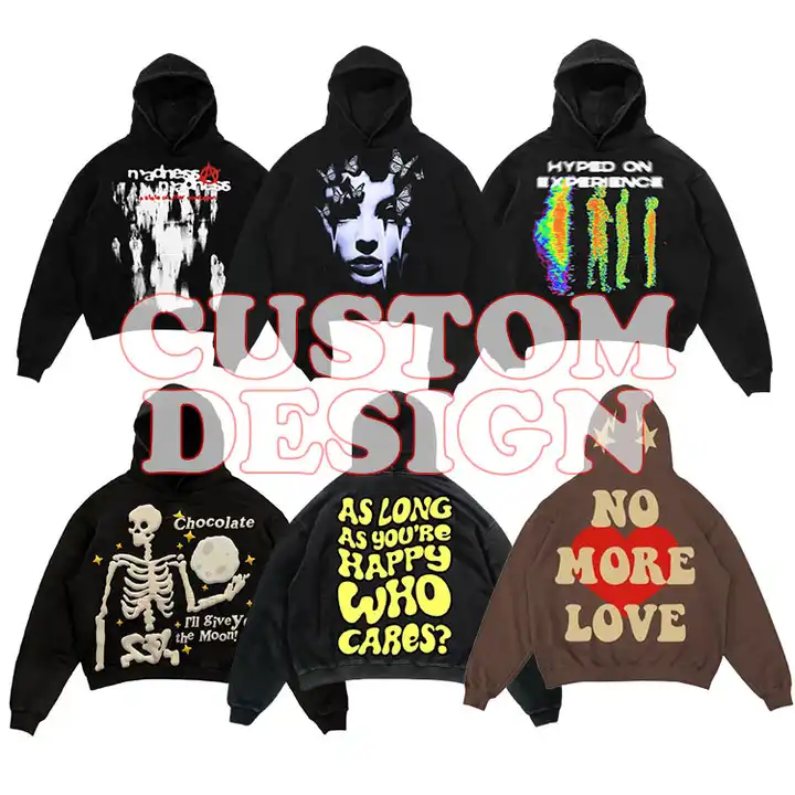 Hip hop custom heavy weight Anti-Shrink 3D Puff Printing Hoodie