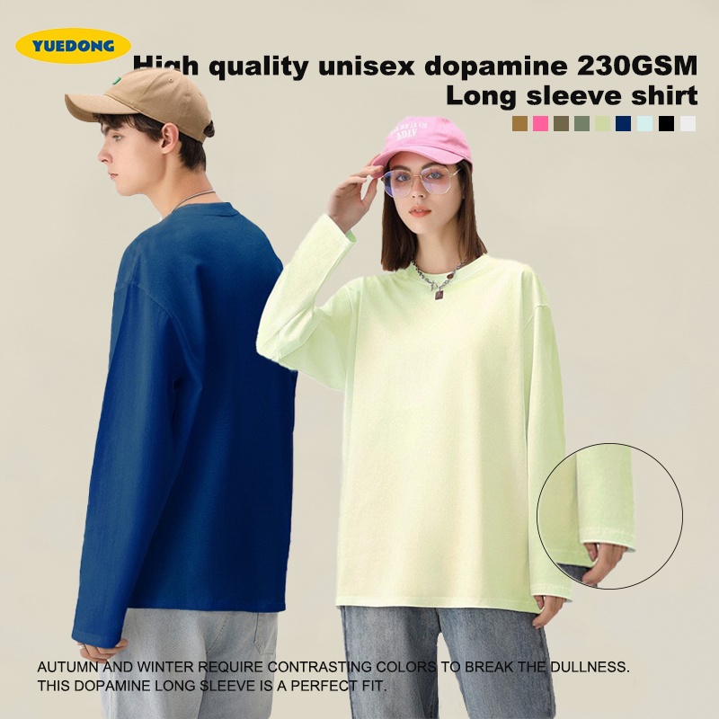 Custom High quality unisex dopamine 230GSM Long sleeve shirt