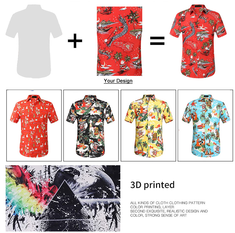 High Quality Quick Dry Custom Cuban Collar Linen Short Sleeve Hawaiian Men'S Shirts