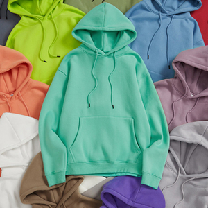 Small and large 345g oversized solid color unisex winter blank fleece hoodie