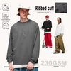 Custom 230GSM Oversized Ribbed cuff long sleeve shirt