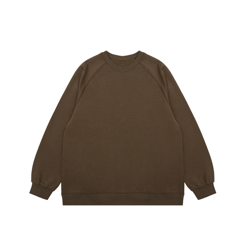 Stylish FOG color 350g raglan sleeve loose fleece sweatshirt