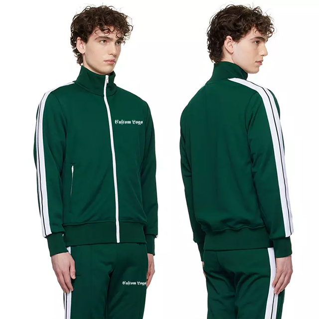 Custom Polyester Nylon Tech Fleece Zip Tracksuit